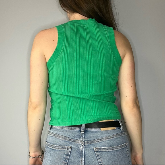 ZARA Green Ribbed Tank Top - Picture 3 of 6